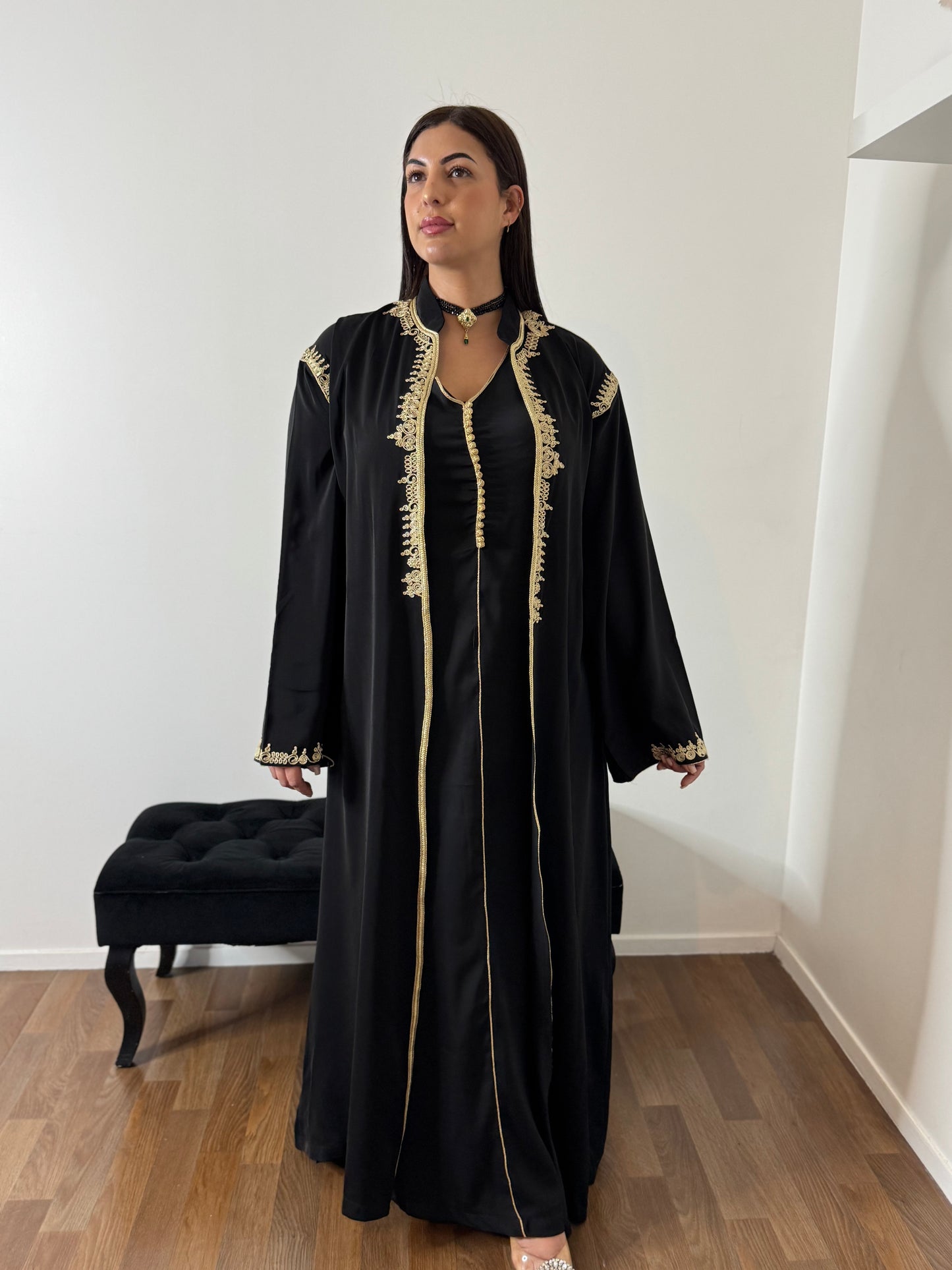 CAFTAN 2 PIECES BRODES NOIR