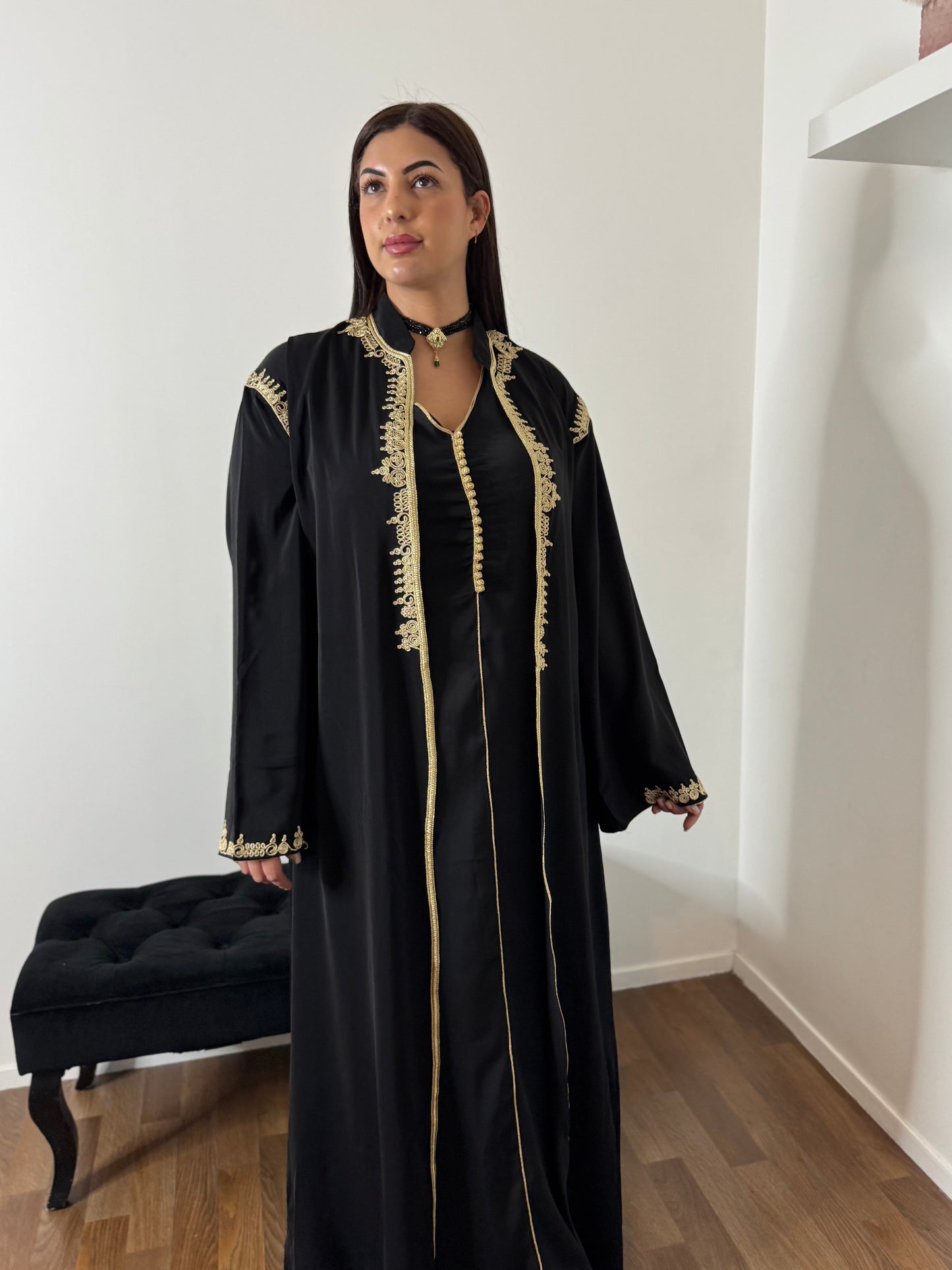 CAFTAN 2 PIECES BRODES NOIR