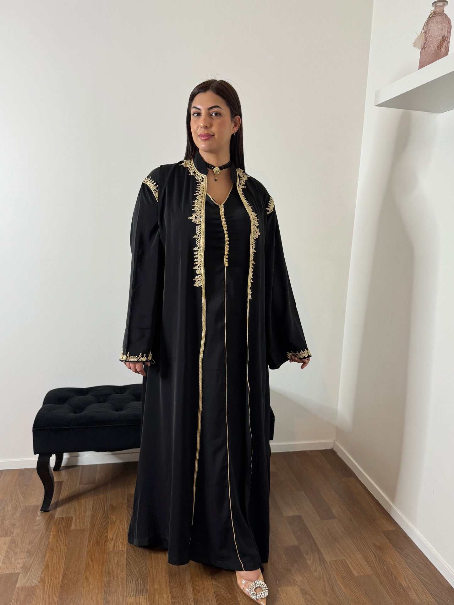 CAFTAN 2 PIECES BRODES NOIR