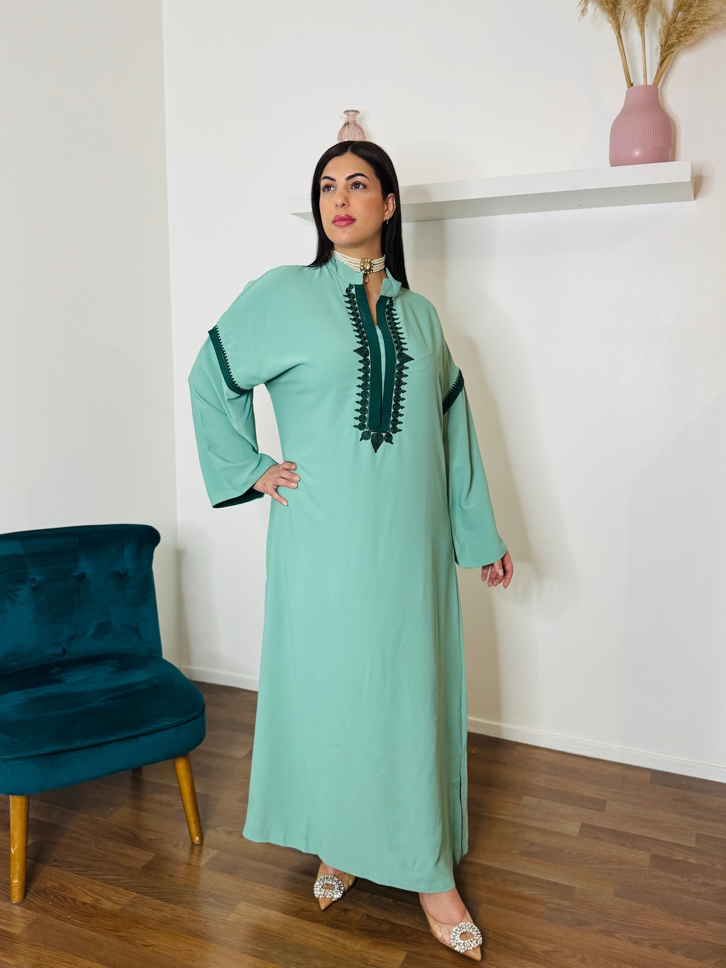 CAFTAN VERT EAU
