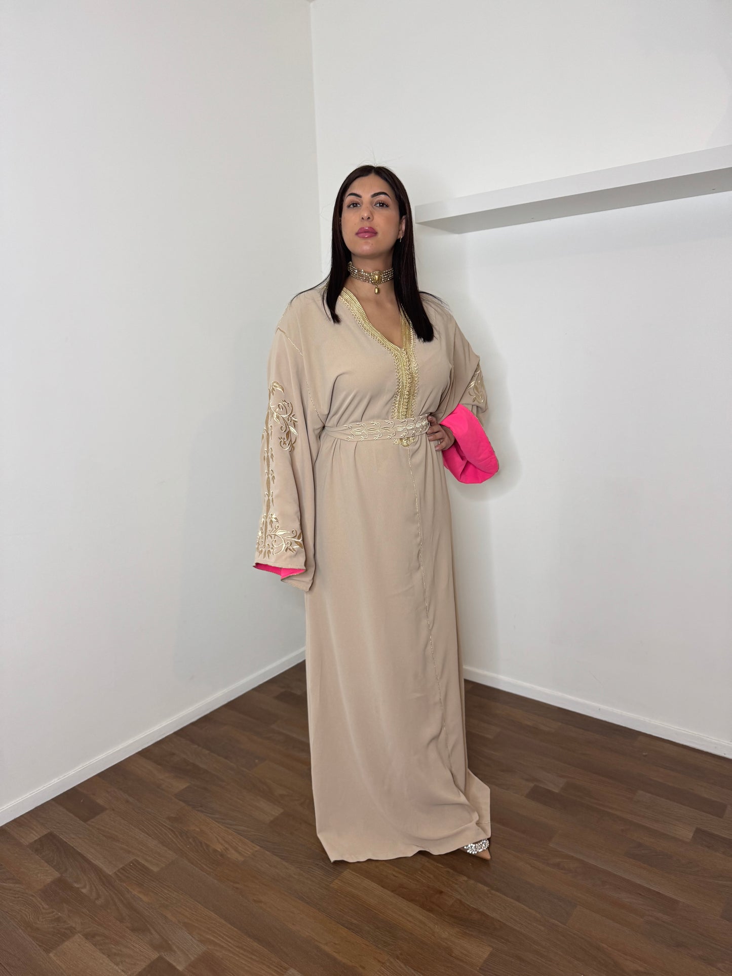 CAFTAN FIONA BEIGE/ROSE