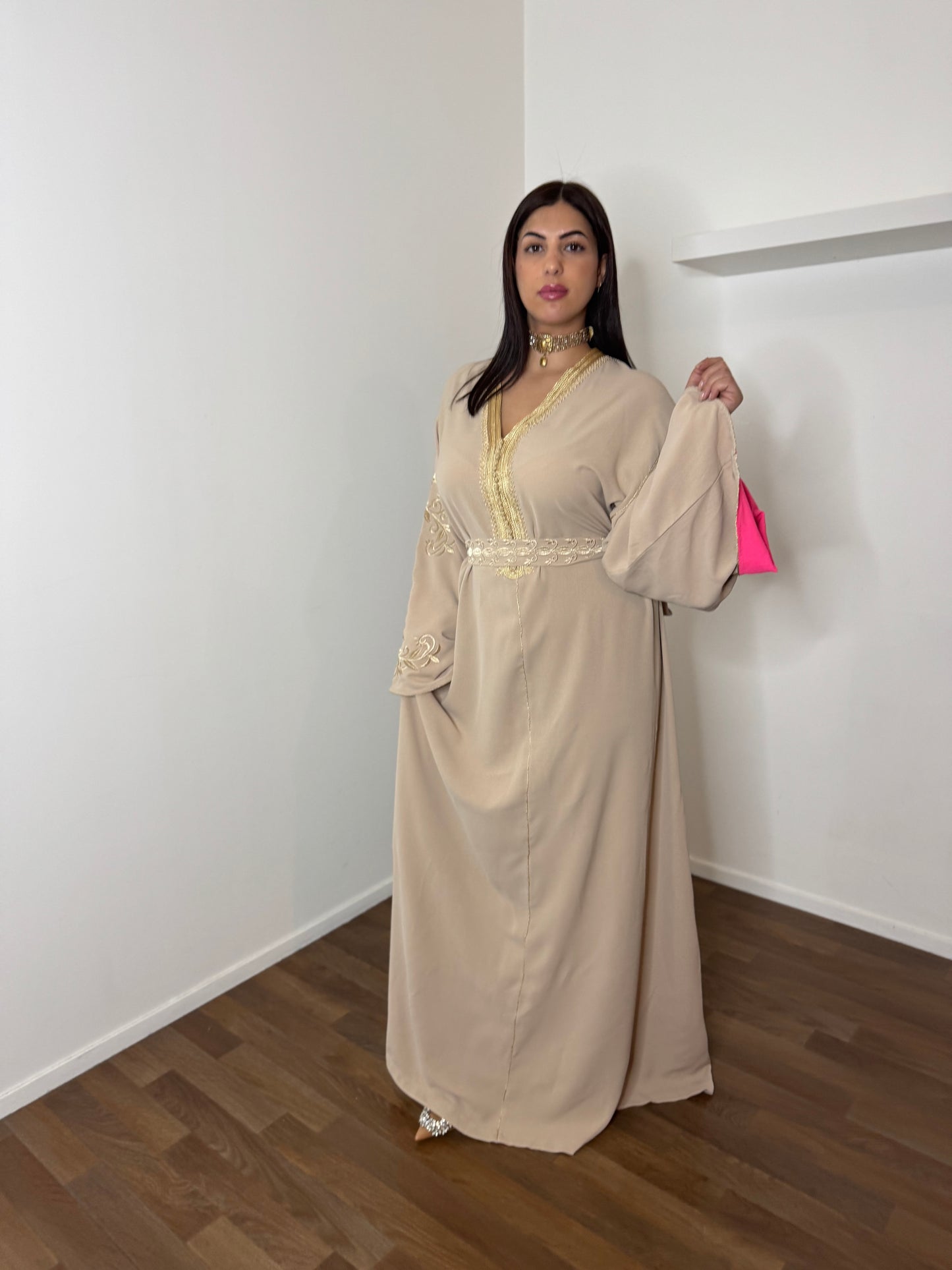 CAFTAN FIONA BEIGE/ROSE