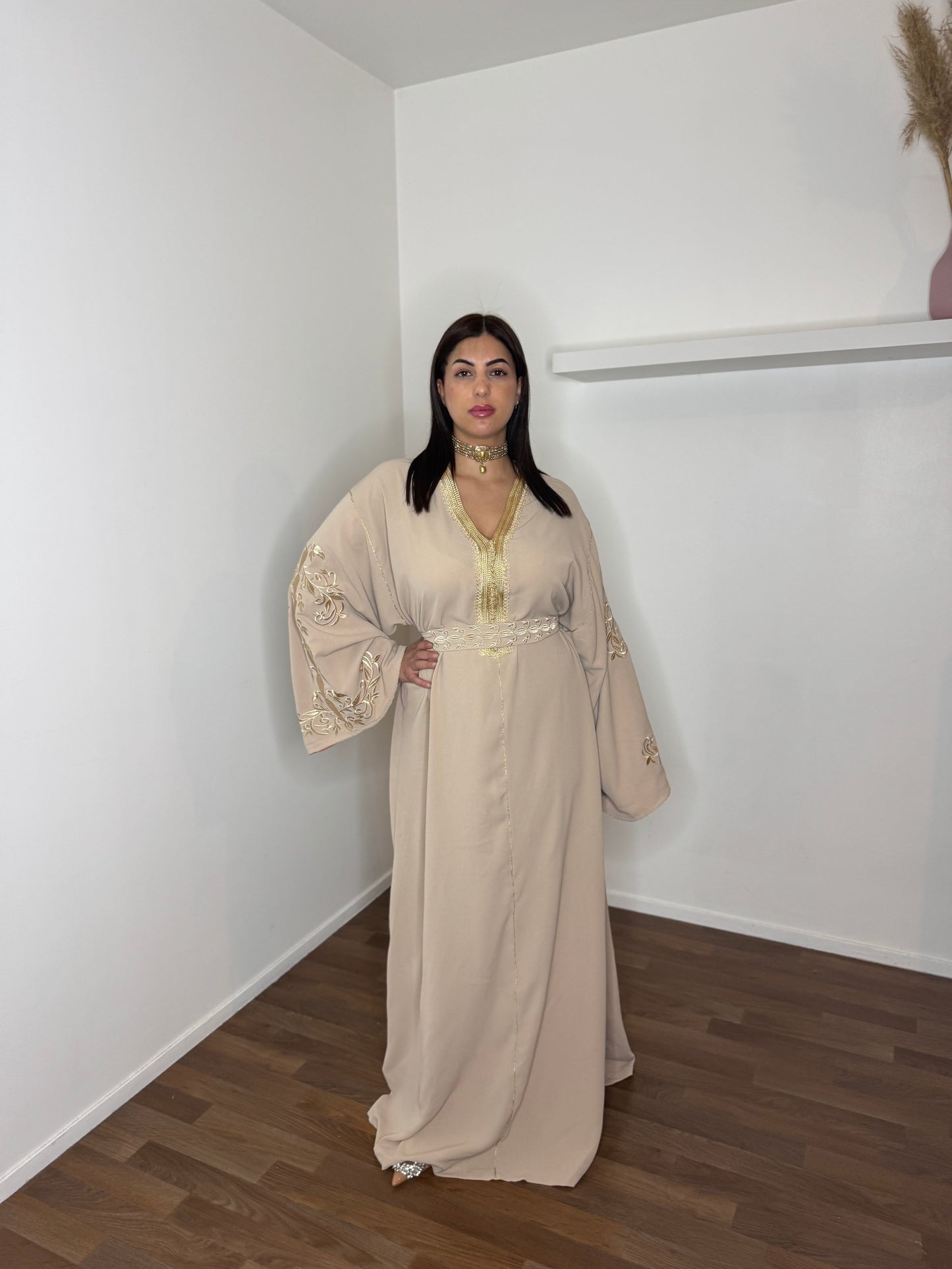 CAFTAN FIONA BEIGE/ROSE