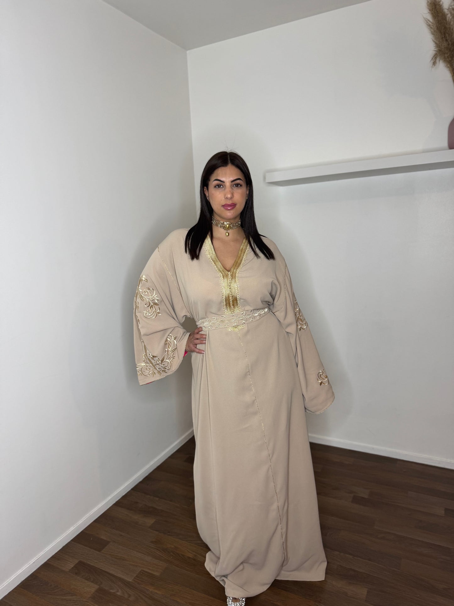 CAFTAN FIONA BEIGE/ROSE