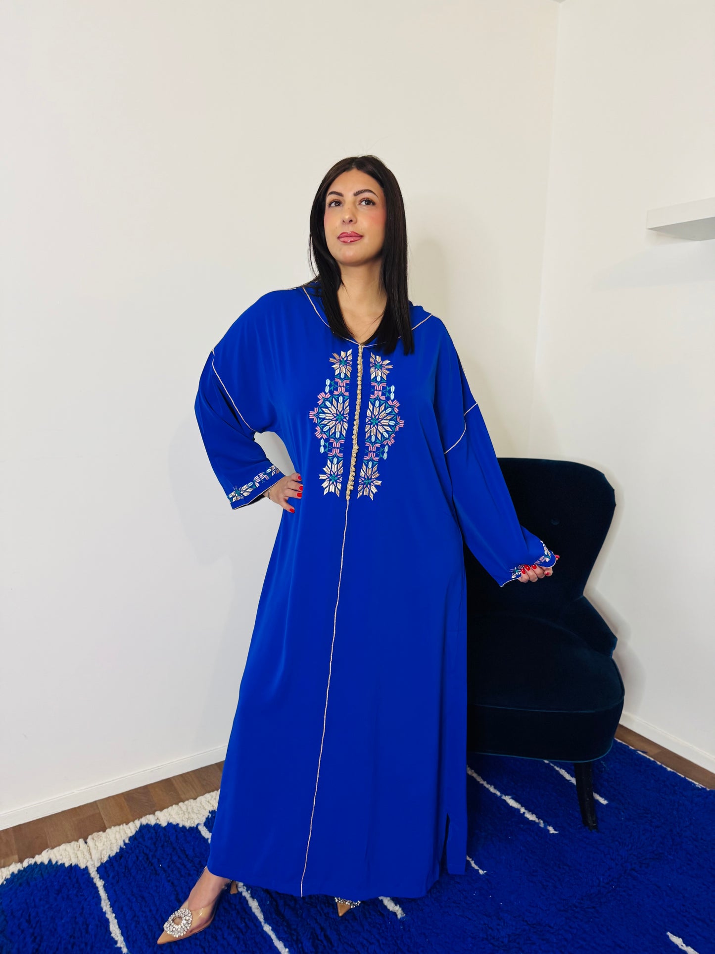 JELLABA AYNA BLEUE FONCE