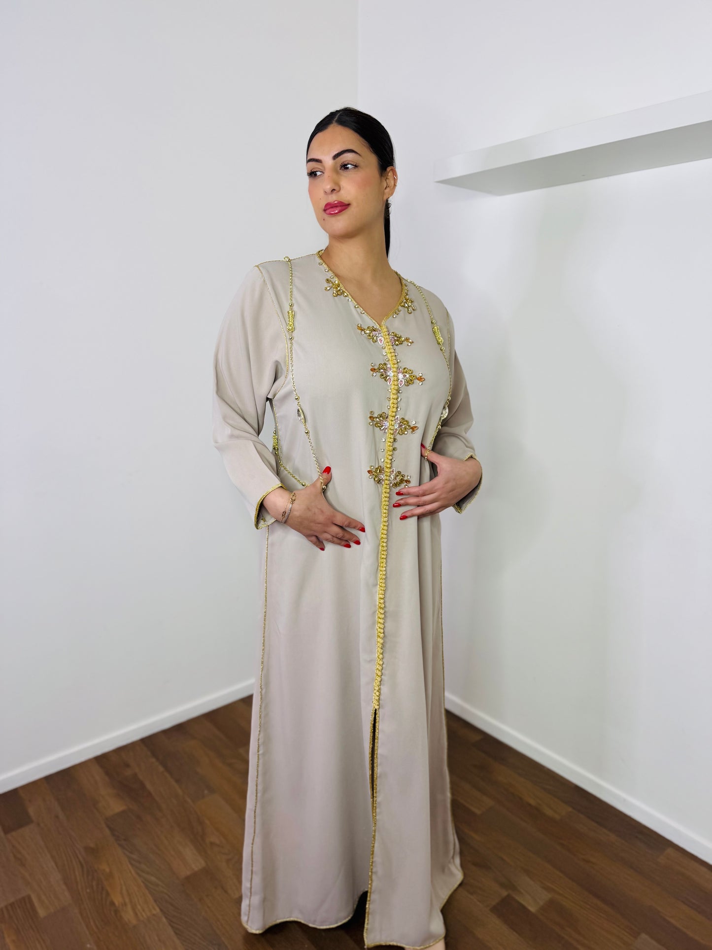 CAFTAN PERLES BEIGE