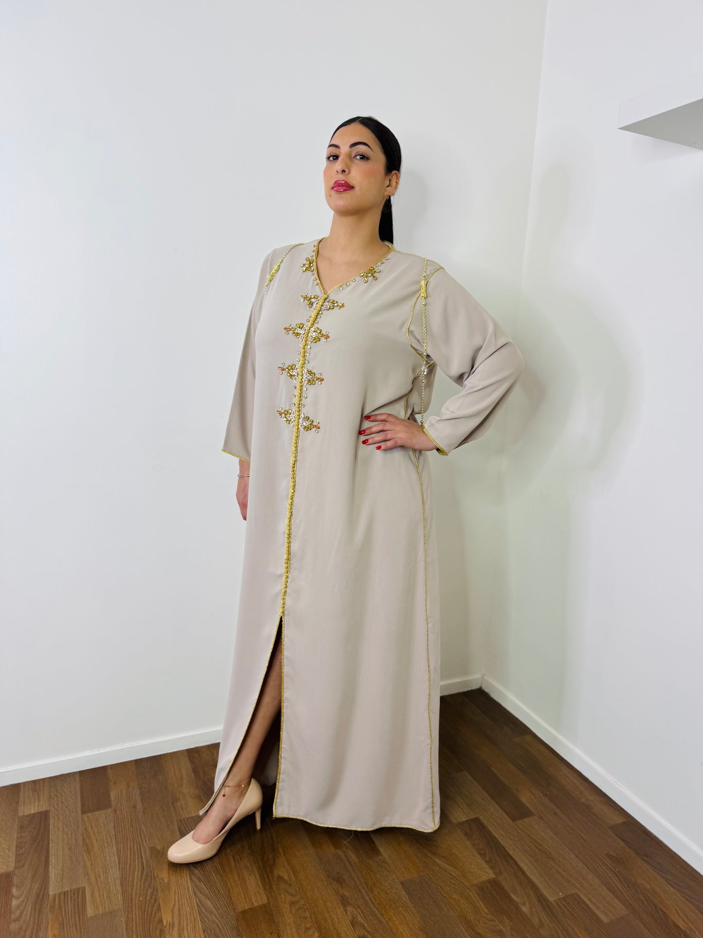 CAFTAN PERLES BEIGE