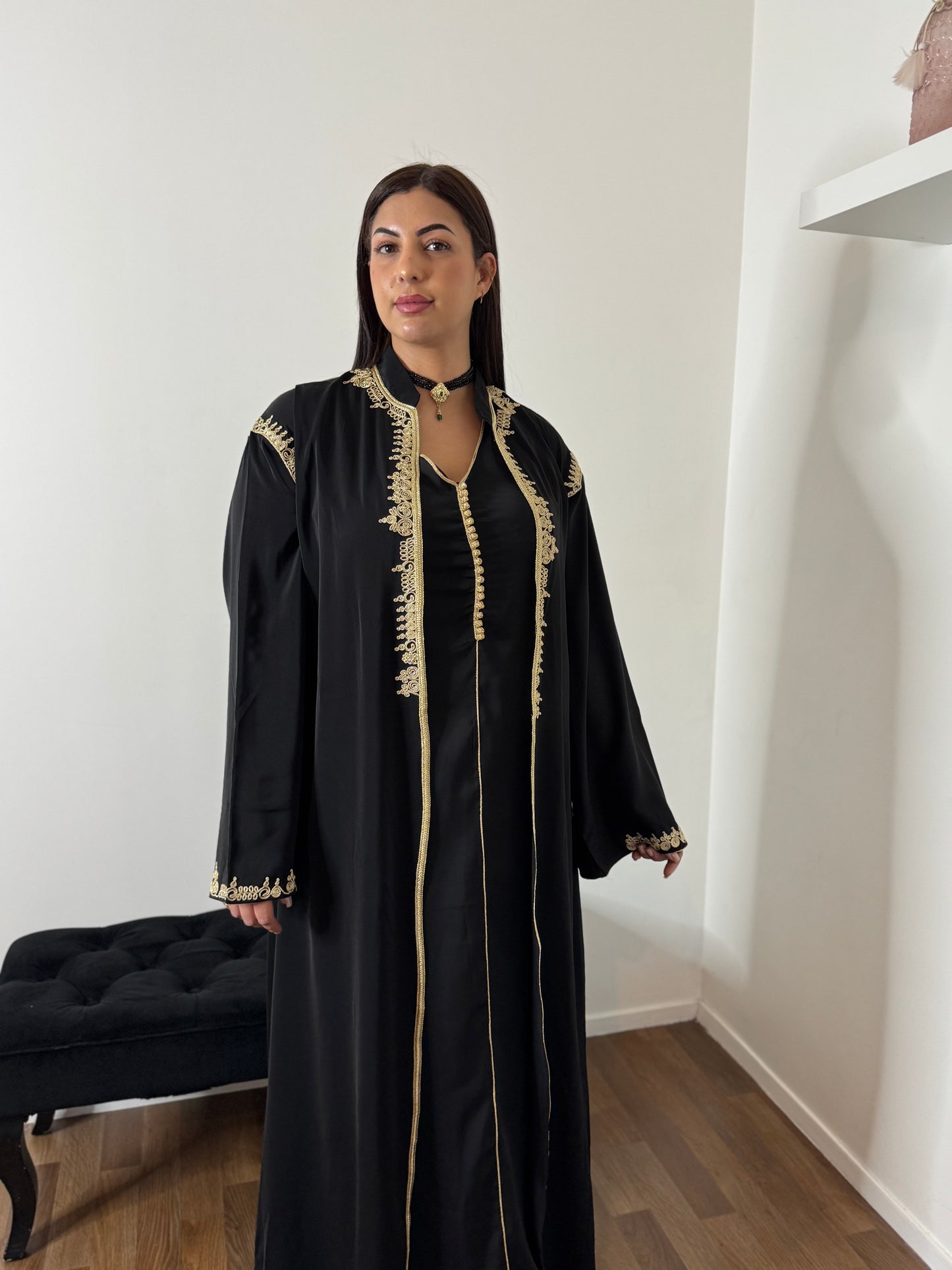 CAFTAN 2 PIECES BRODES NOIR